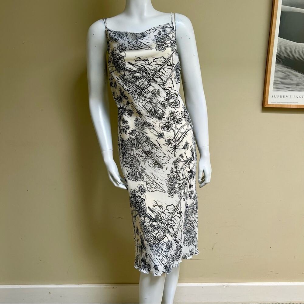 Vintage Botanical Printed Slip Dress
